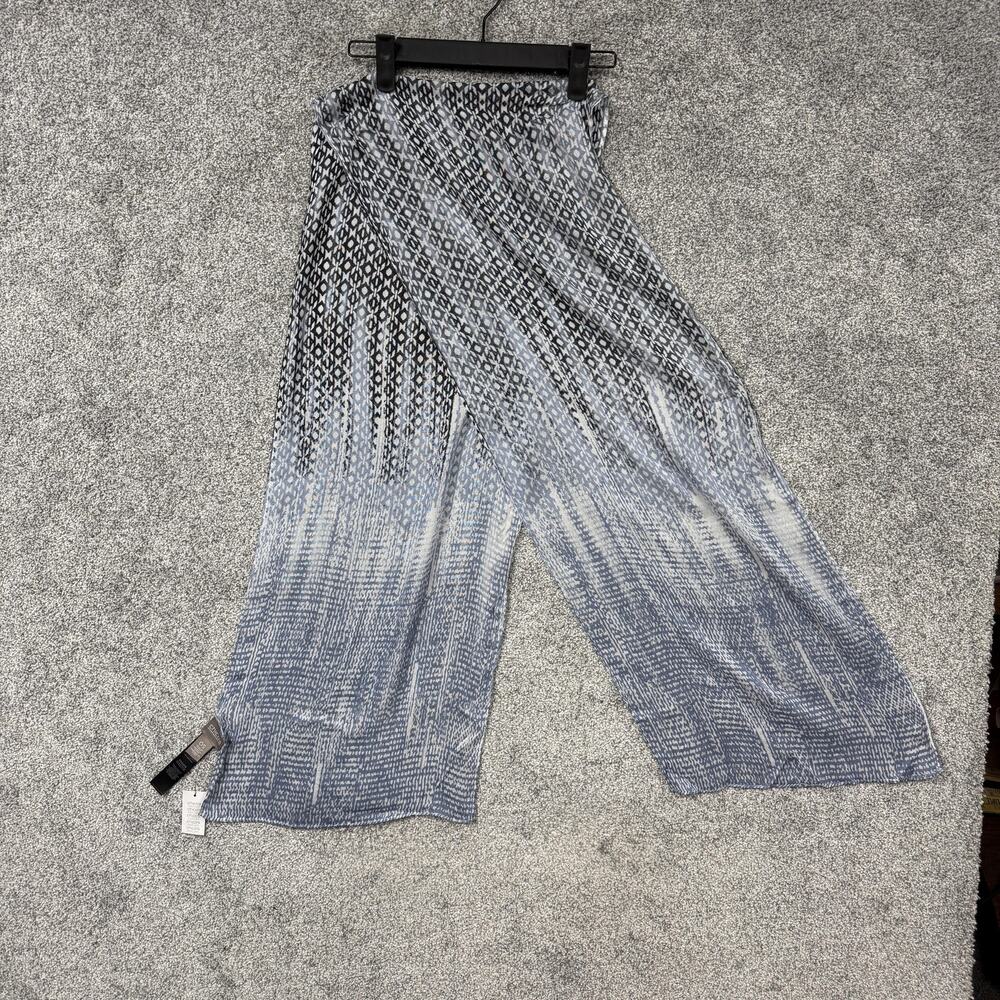Chico's Scarf Womens One Size Blue White Ombre Static Oblong Geometric Wrap